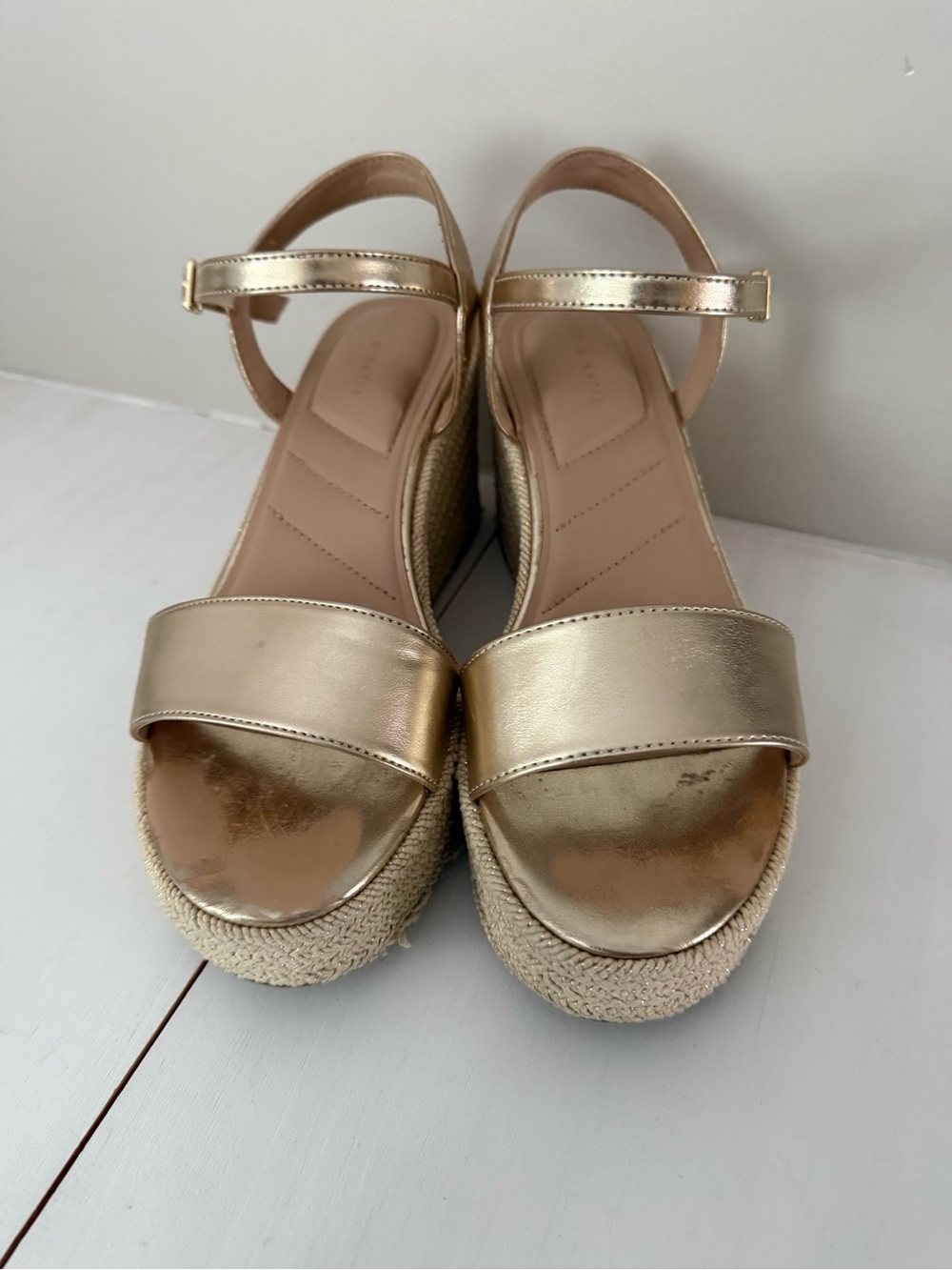 Kelly and Katie Gold Platform Espadrille Sandals - Women